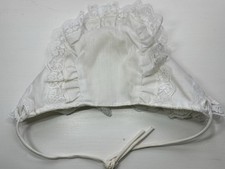 VTG Lace Floral Baby Bonnet-Ivory-Lined Inside