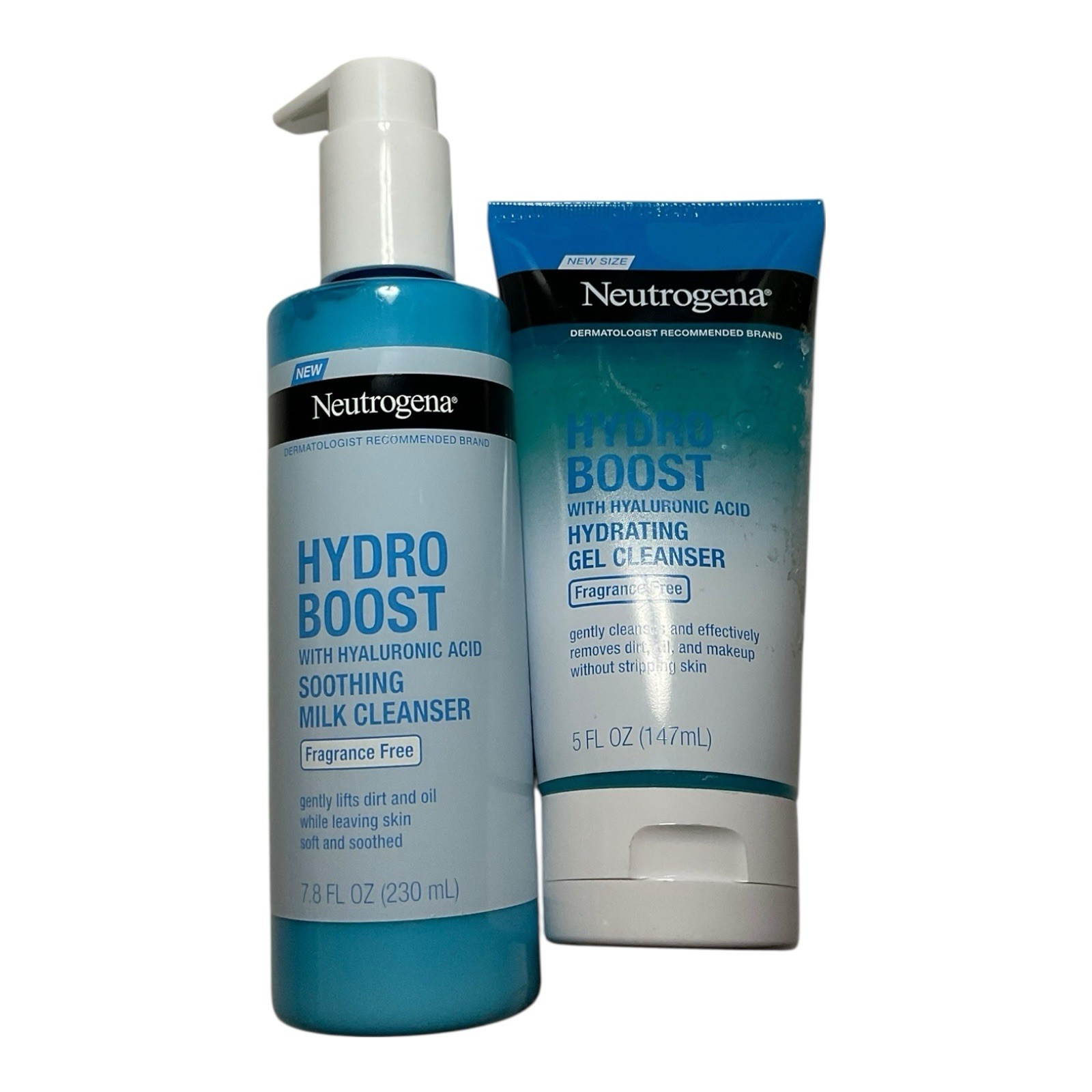 Neutrogena Hydro Boost Soothing Milk Facial Cleanser And Hydrating Gel Cleanser
