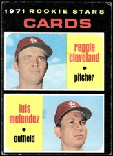 1971 Topps #216 Cards 1971 Rookie Stars (Reggie Cleveland / Luis Melendez)