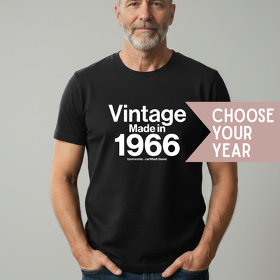 Individuell Personalisiert Vintage Made In Your Year Unisex T-Shirt - Geburtstag Mileston