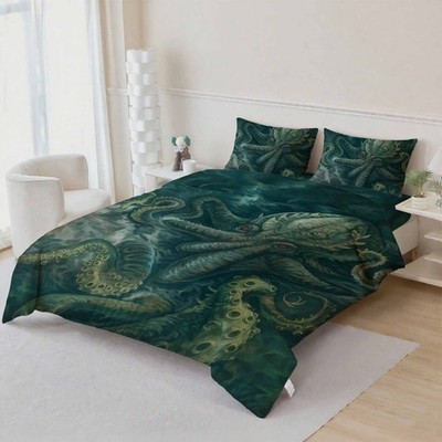 3D Dark Octopus Quilt Cover Set Bedding Sets Pillowcases