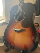 Vintage V800 VSB Acoustic Guitar. Solid German Spruce.