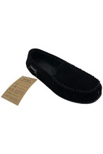 BEARPAW Women's Emmie Suede Moccasin with Rain Repellent Blk