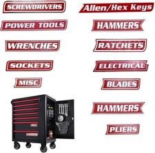 12-Pack Magnetic Toolbox Labels: Durable, Personalized Red Magnetic Labels
