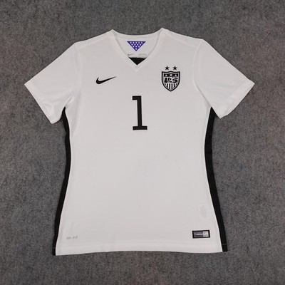 Team USA Soccer Jersey Womens Medium White USWNT Nike 2015 World Cup Hope  Solo