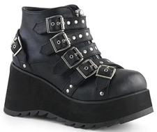 DEMONIA Stivaletti Donna Scene 30 Platform Nero Pelle Vegan Taglia 7