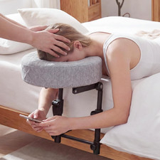 Portable Massage Headrest for Bed, Easy-Install Adjustable Face Cradle with Memo