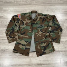 US Military Coat Mens Medium Reg Woodland Camo Hot Weather Jacket Tactical BDU