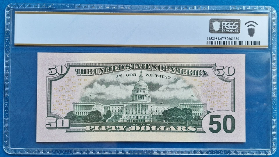 $50 ×2 Federal Reserve Note 2017A STAR PCGS 67 PPQ TOP-POP!! - Image 3 of 4