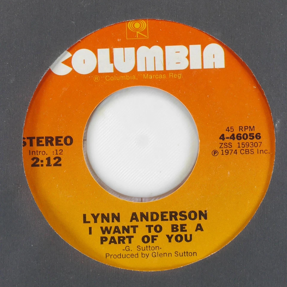 LYNN ANDERSON Talkin' To The Wall / I Want To Be COLUMBIA 4-46056 NM 45 7" 1974 - Image 3 of 4