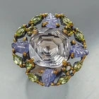 Fashion women Natural Quartz Ring 925 Sterling Silver Size 8 /R482682