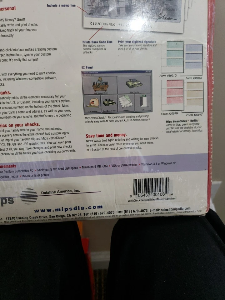 Mips Versa Check Personal Custom Check Creation Software 3.5" Floppy w/150 Blank - Image 4 of 4