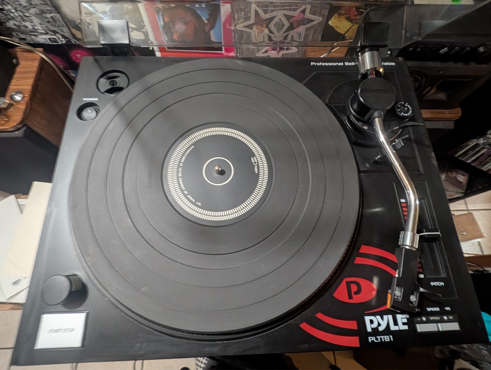 Pyle PLTTB1 Professional Belt-Drive Turntable. Tested, Works