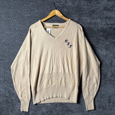 Vintage Sears Sportswear Mens Large Tan V-Neck Orlon Acrylic Sweater CFF USA