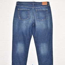 Lucky Brand Boy Mid Rise Relaxed Straight Zip Cotton Blend Blue Size 18/34R