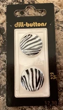 Dill Zebra Striped Shank Buttons - 20mm - New in original packaging 