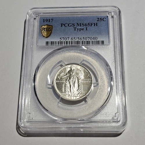 1917 Type 1 Standing Liberty Quarter PCGS MS65FH 25c Silver Coin Freshly Graded!