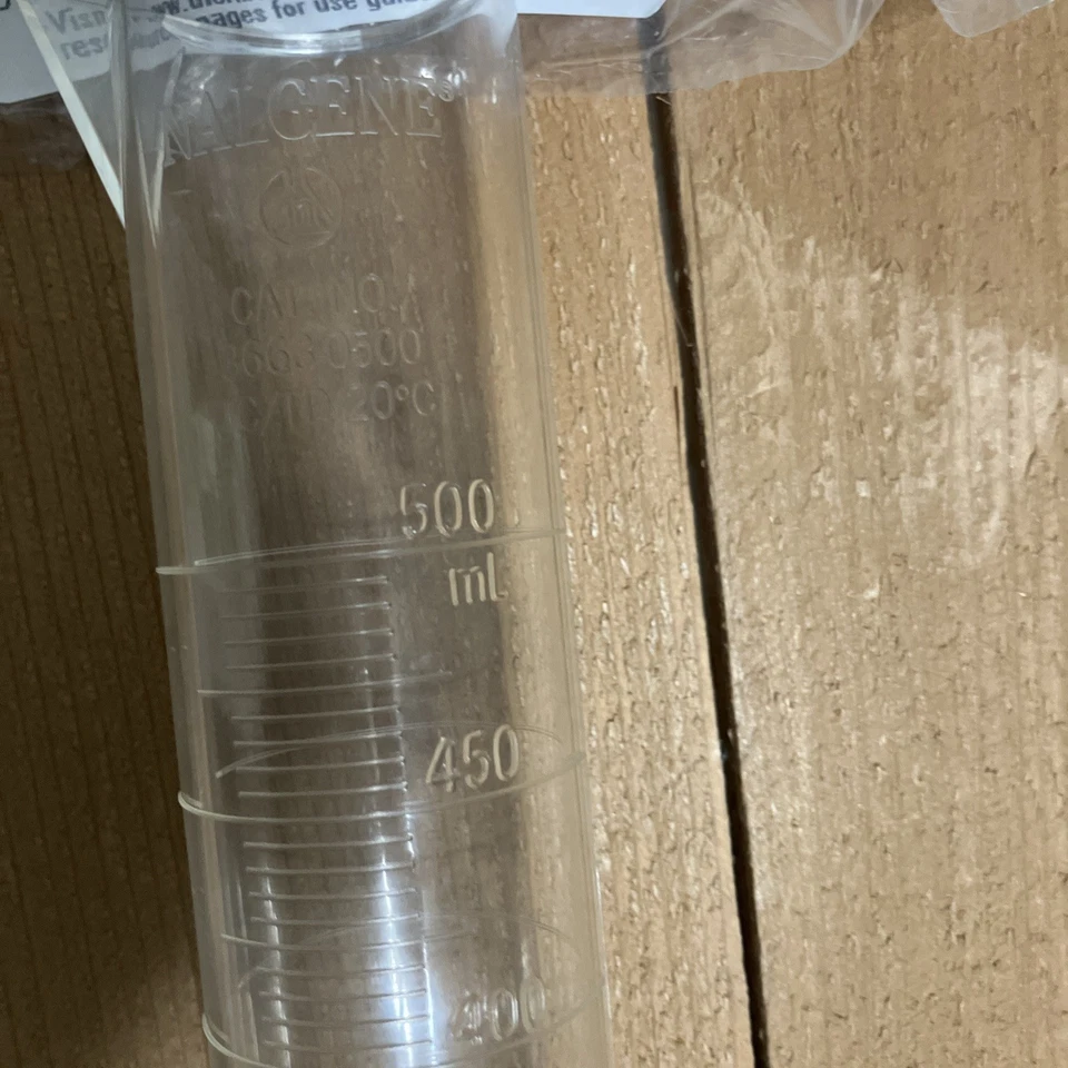 NALGENE Plástico Polipropileno 500 ml TC/TD Cilindro Graduado Base Hexagonal 3662-0500 Foto 3 de 4