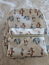 Disney Winnie the Pooh Mini Backpack White All-Over Print Zip Adjustable Strap