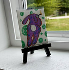 ACEO Original, Bunnies with Smokes, Mixed Media, Mini Art — photo 1