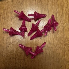 10 Vintage Astro Rocket MINXIE GLO Lights Ceramic Christmas Tree magenta Glitter