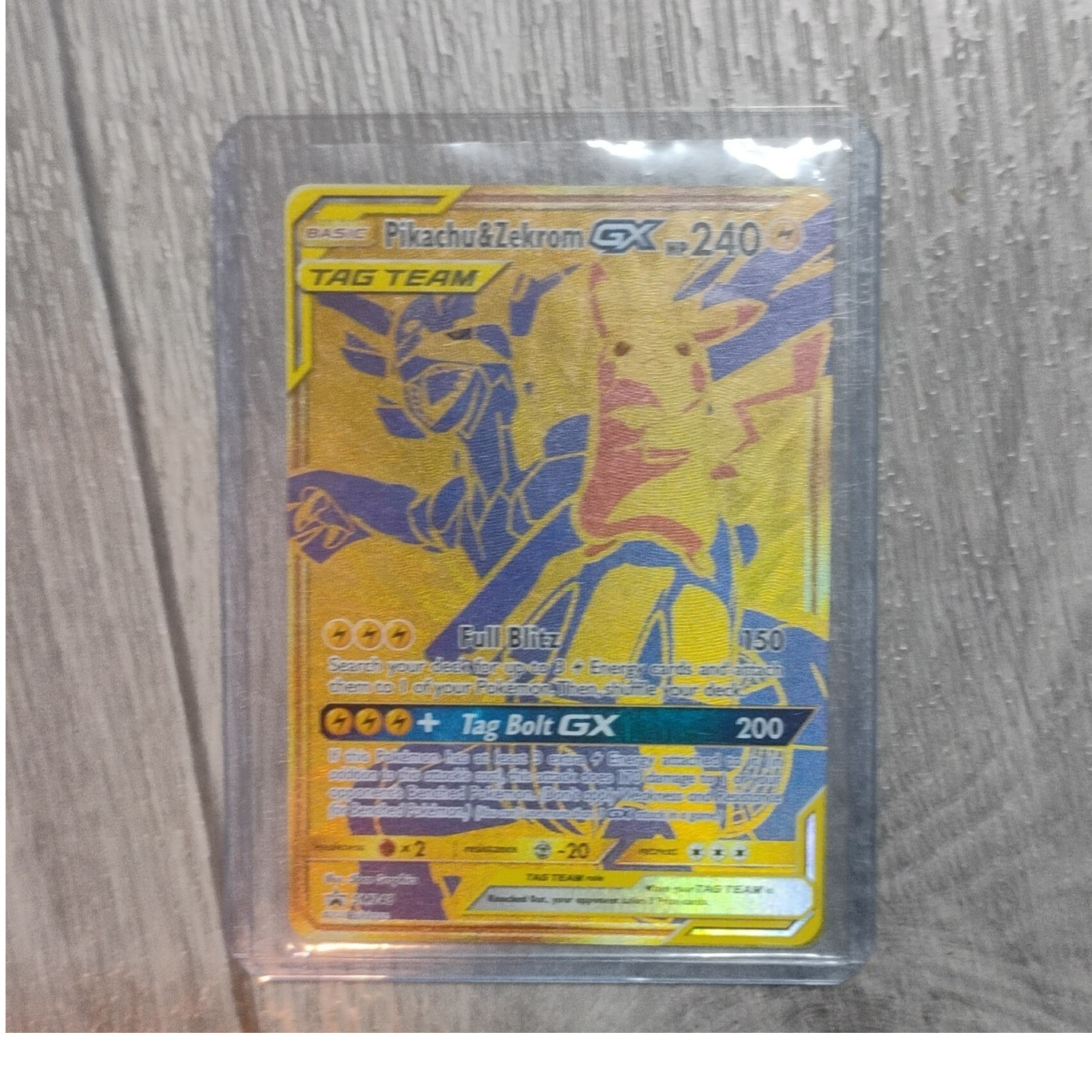 Pokémon Pikachu & Zekrom GX TAG TEAM Secret Rare 184/181 Team Up Holo Card