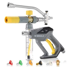 M MINGLE Pressure Washer Gun with Mini Foam Cannon, Dual Connector Accessory,...