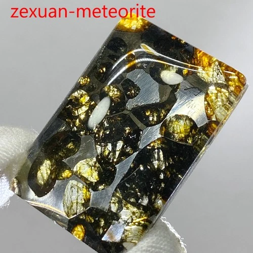 44.4Ct Brenham Olive Meteorite Pendant Olive Meteorite Slice /USA 31*21*7.3mm