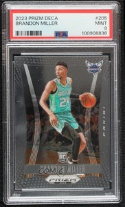 2023-24 Panini Prizm Deca Brandon Miller #205 PSA 9 MINT Rookie RC