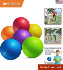 5 Playground Balls for Toddlers Kids - 6 Pack Inflatable Rubber Bouncy Dodg