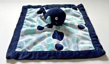 WHALE Carter's Baby Lovey Security Blanket Navy Blue blue Polka Dots Plush 13