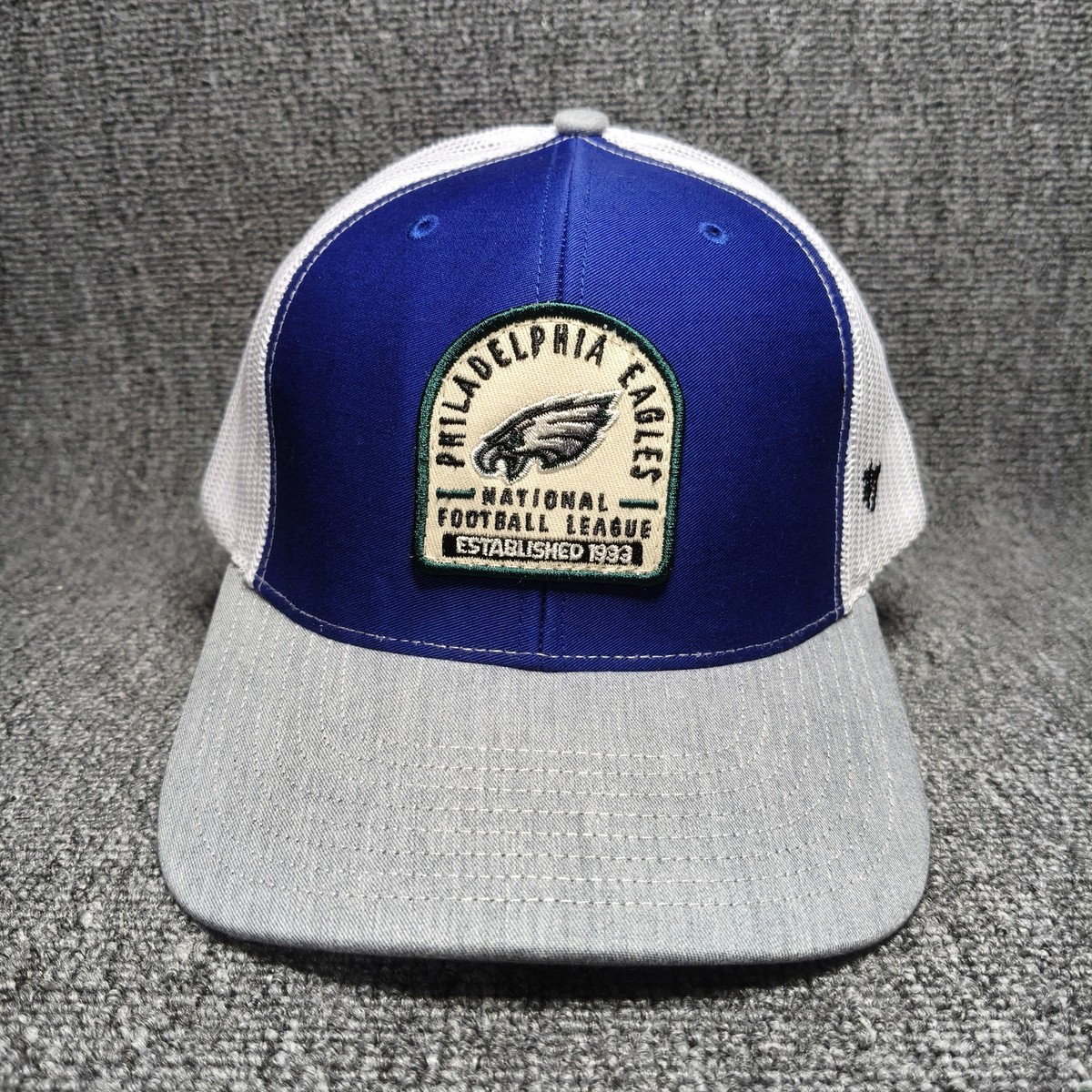 '47 Brand Philadelphia Eagles NFL Trucker Snapback Hat Blue White Gray