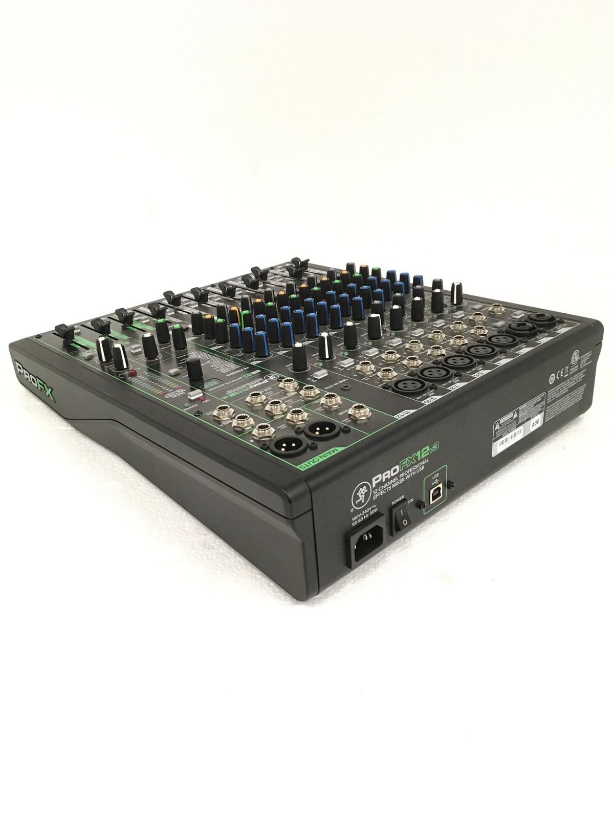 Mackie Pro FX12 V3 12-Channel Professional Effects Mixer with USB,Power Cord QTY