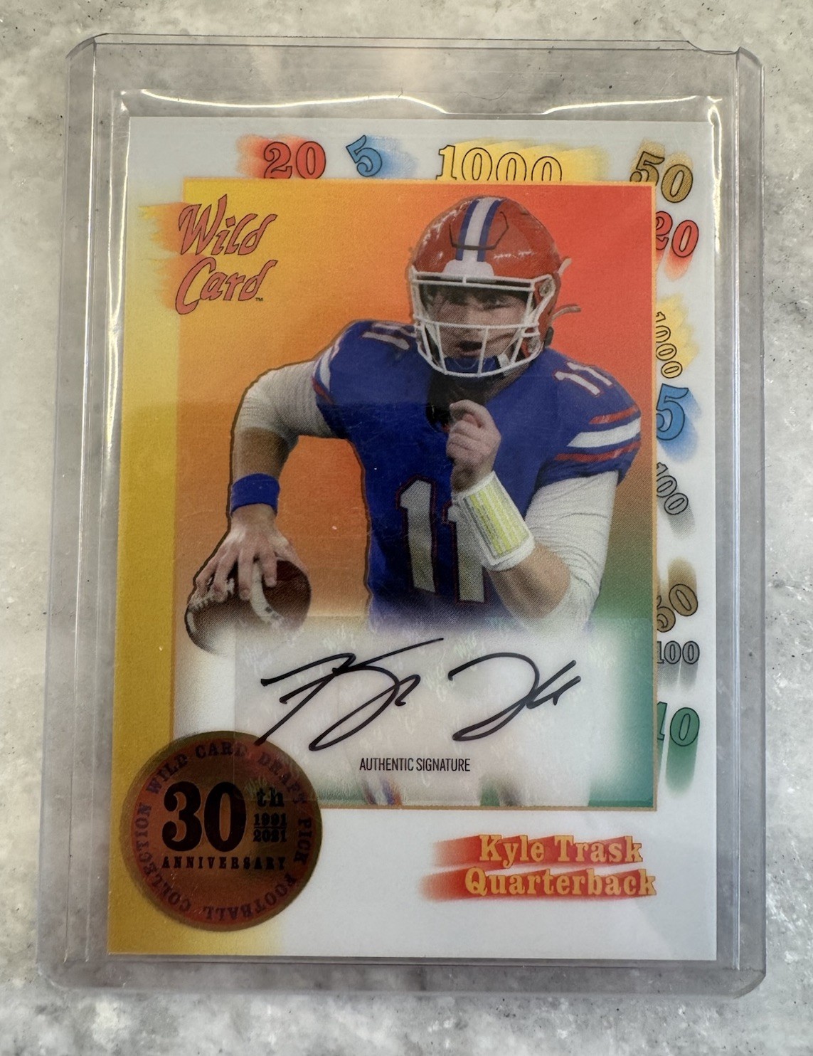 Kyle Trask Wild Card Draft Picks 30th Anniversary White #30TH6 Autograph