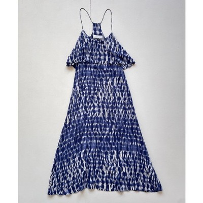Thankoon Addition Blue Tie Dyed Silk Flowy Slip Sun Dress Sz 2 / Designer Boho