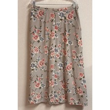 Talbots Pure Silk Floral Midi Skirt 14 Cottagecore Romantic Quiet Luxury