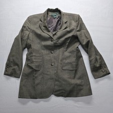 Vintage Lauren LRL Ralph Lauren 14 Worsted Wool Blazer 3 Horse Button Jacket