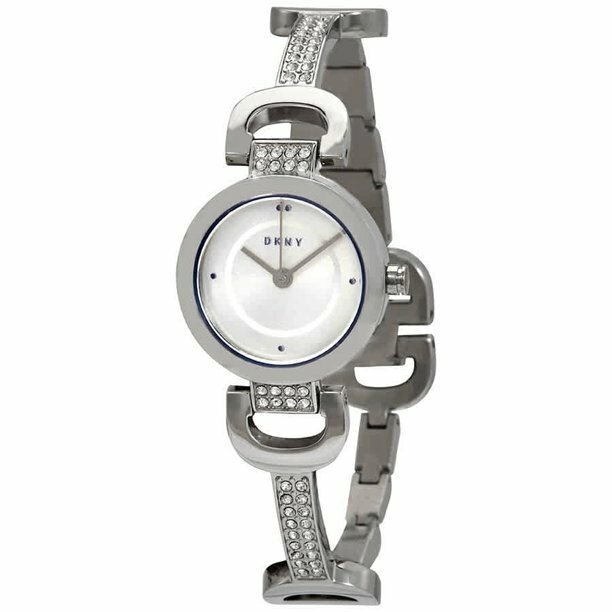 DKNY Stainless Steel Crystal Link Women’s Watch DKNY City Link Quartz Crystal Silver Dial Ladies Watch  main image 2