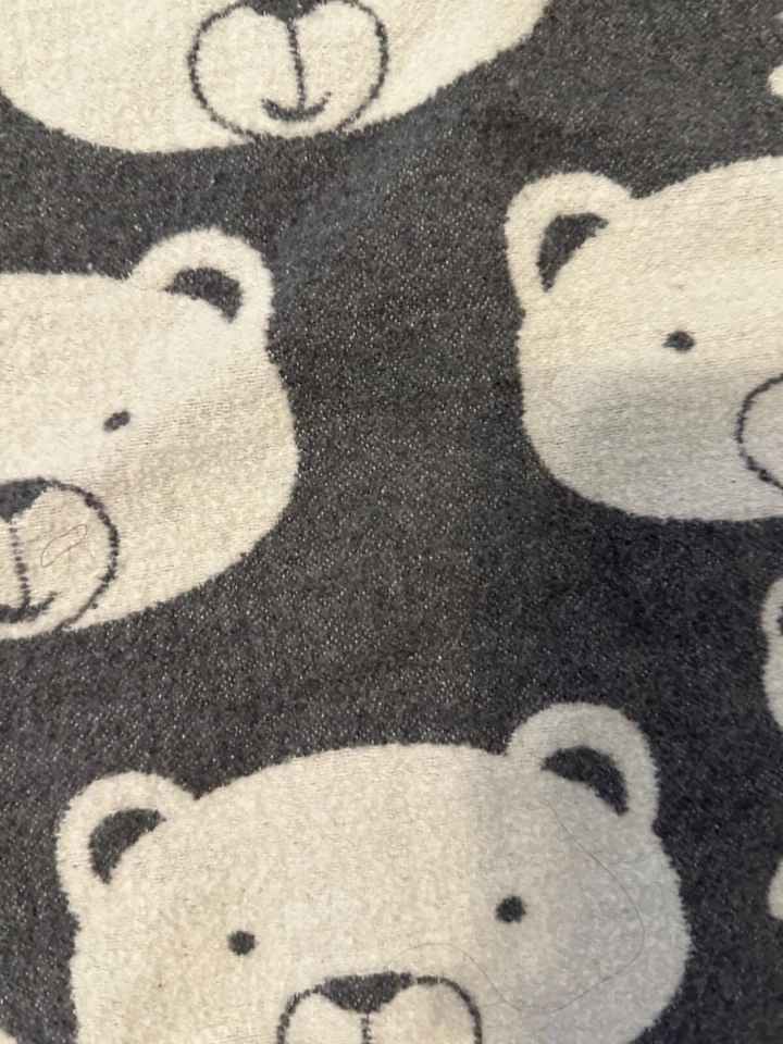 David Fussenegger Manta Bebé Osos Gris Crema Reversible Austria 26x26 Foto 4 de 4