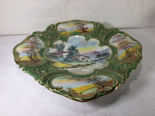UU58 Vintage Alcobaca Hand-Drawn Very Beautiful Art Porcelain Plate For Gift - Picture 7 of 9