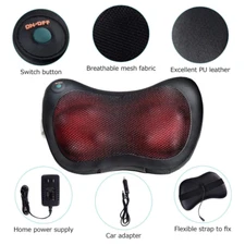 Shiatsu Shoulder Neck and Back Massager Pillow with Heat Deep Kneading Cushion