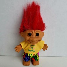 Vintage Russ Troll Doll "I'm A Big Brother" Shirt With Retro Shorts HAIR CUT   