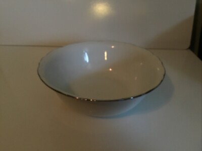 Winterling Kirchenlamitz Bavaria Fine China 8.5  White Platinum Rim Serving Bowl