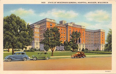 MADISON WISCONSIN Allgemeines Krankenhaus Postkarte 1941 PSMK