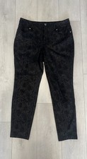 Simply Vera Wang XL Black Animal Print Snakeskin Ponte Skinny Womens Dress Pants