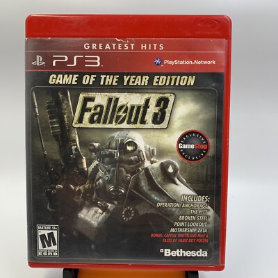 Fallout 3 Game of The Year Edition(Sony PS3, 2008) Greatest Hits CIB w/ Poster
