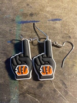 Cincinnati Bengals handmade pair shoe charm dangle earrings