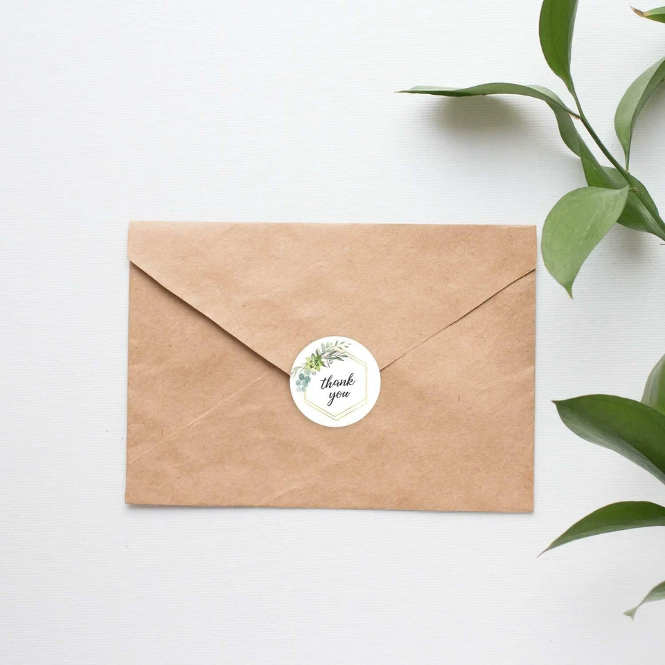 50/100pcs Gold Thank You Stickers Labels Round Craft Paper Gift Envelope Seals - image 4 of 4