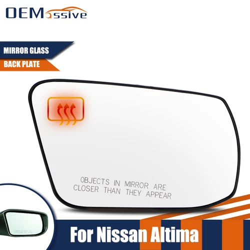 For 2013-2018 Nissan Altima Right Passenger Side Mirror Glass Heated Back Plate