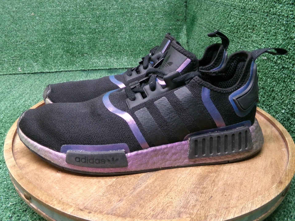 Adidas Men's NMD R1 FV8732 Black Eggplant Athletic Sneakers Shoes Size 12 US - Image 3 of 4